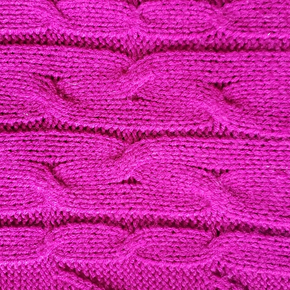 Western Connection Cable Knit Pullover Sweater Fuscia Large - Picture 7 of 11